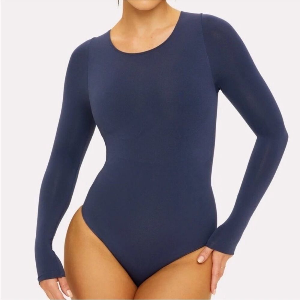 Yitty Nearly Naked Shaping Longsleeve Bodysuit NEW Women’s XS Small Blue
